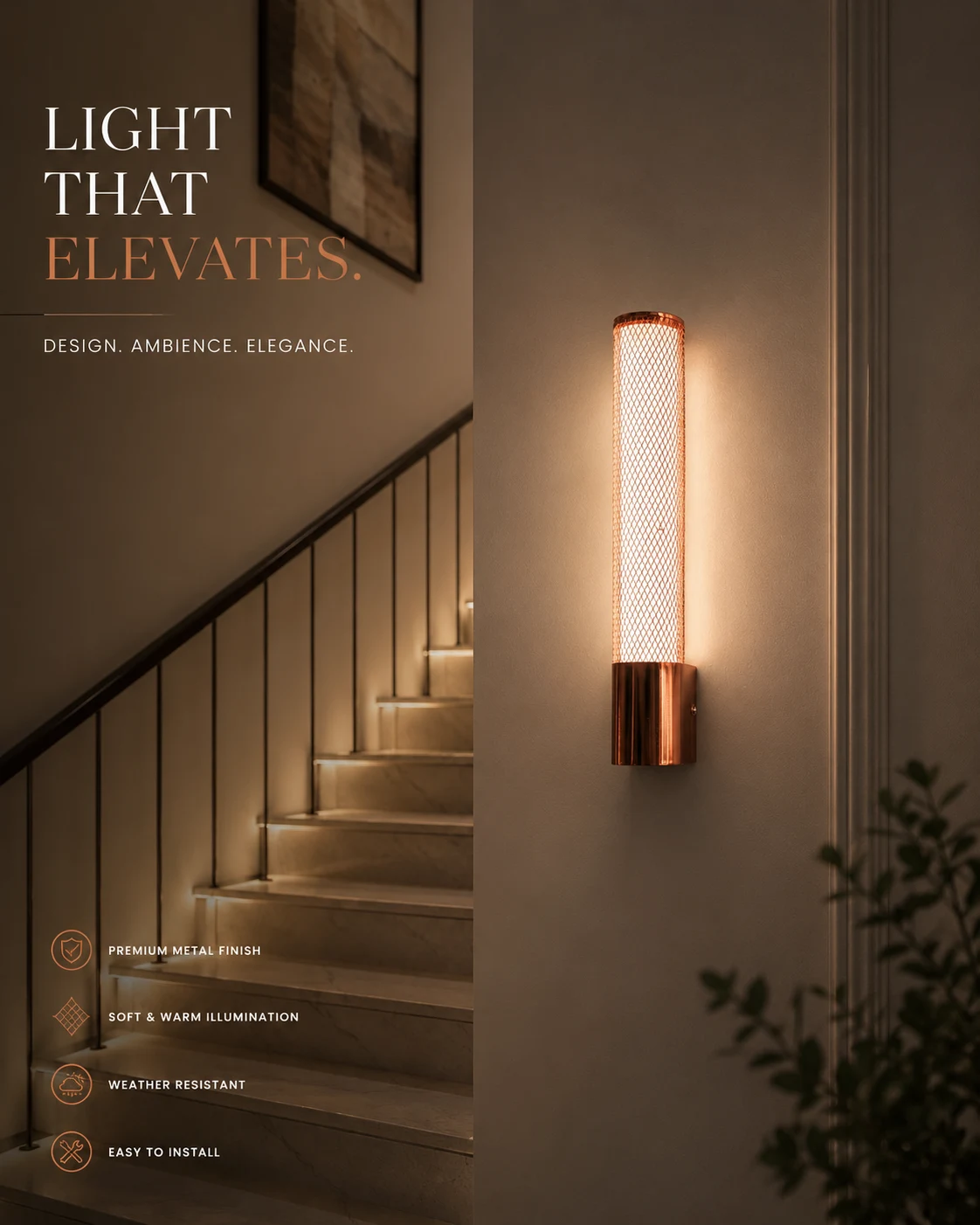 LX Mesh Cylinder Indoor Wall Light 3c
