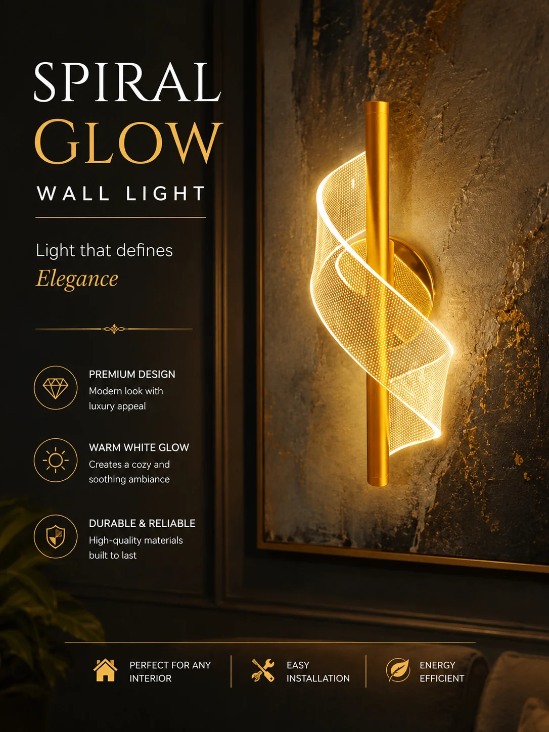 Spiral glow wall light 3c