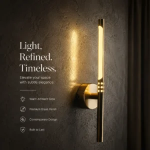 LX Modern Linear LED Wall Sconce - Gold Brass Finish 3c