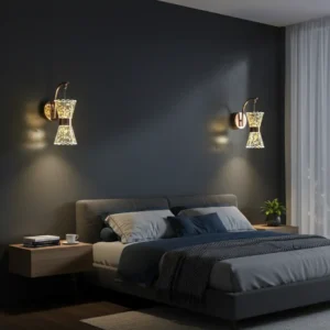 Elegant Gold & Glass Wall Sconce Light