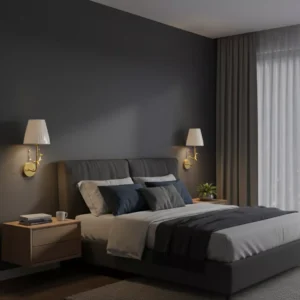 Classic Brass Wall Sconce with Fabric Shade - Traditional Indoor Wall Lamp