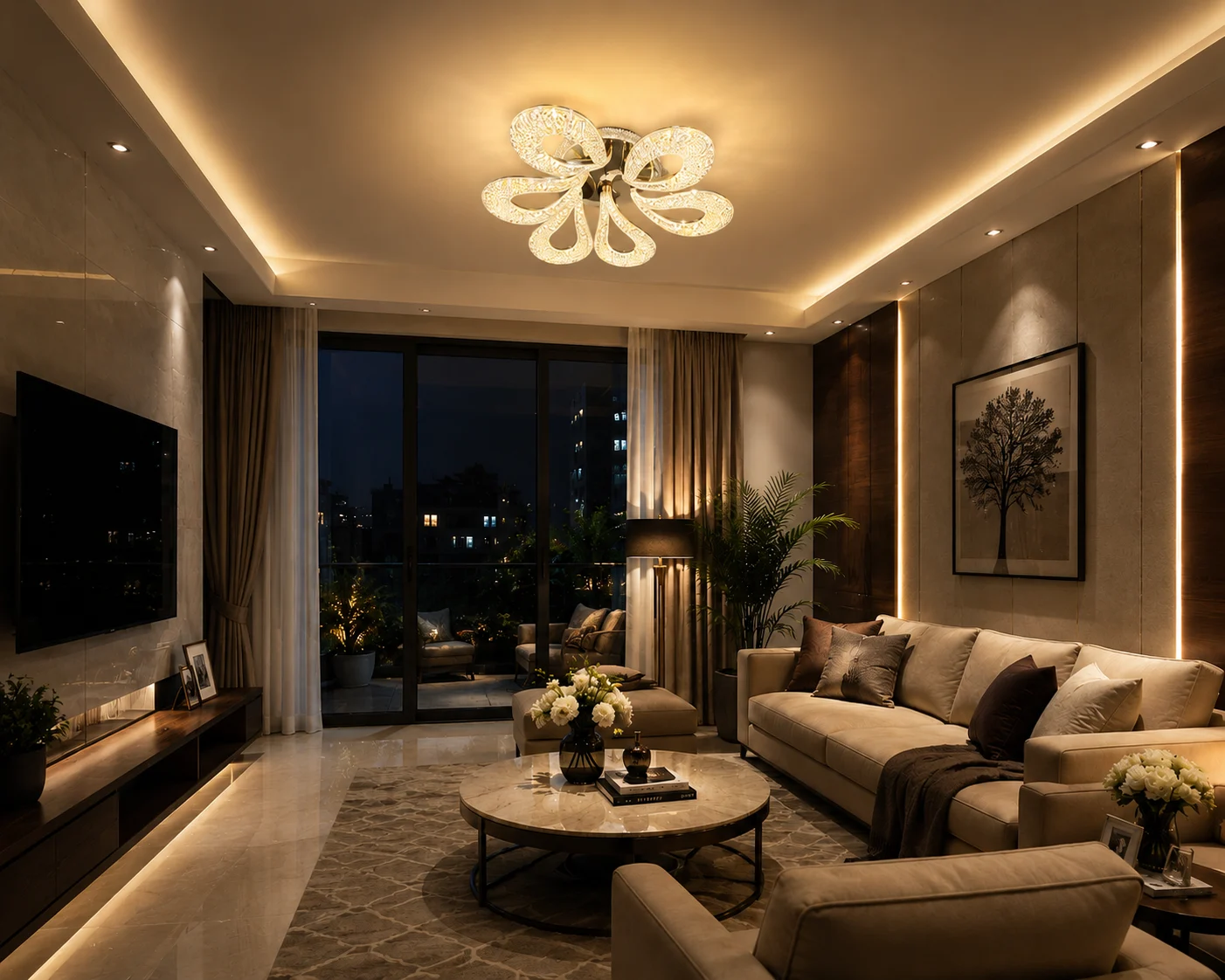 Luminara Petal Chandelier with remote color changing