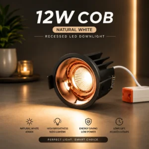 LX 12watt black rosegold cob natural white