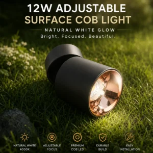 VIVA 12watt adjustable surface cob natural white
