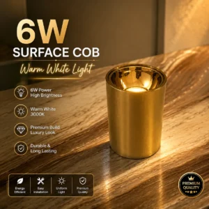 LX 6watt golden surface cob warm white