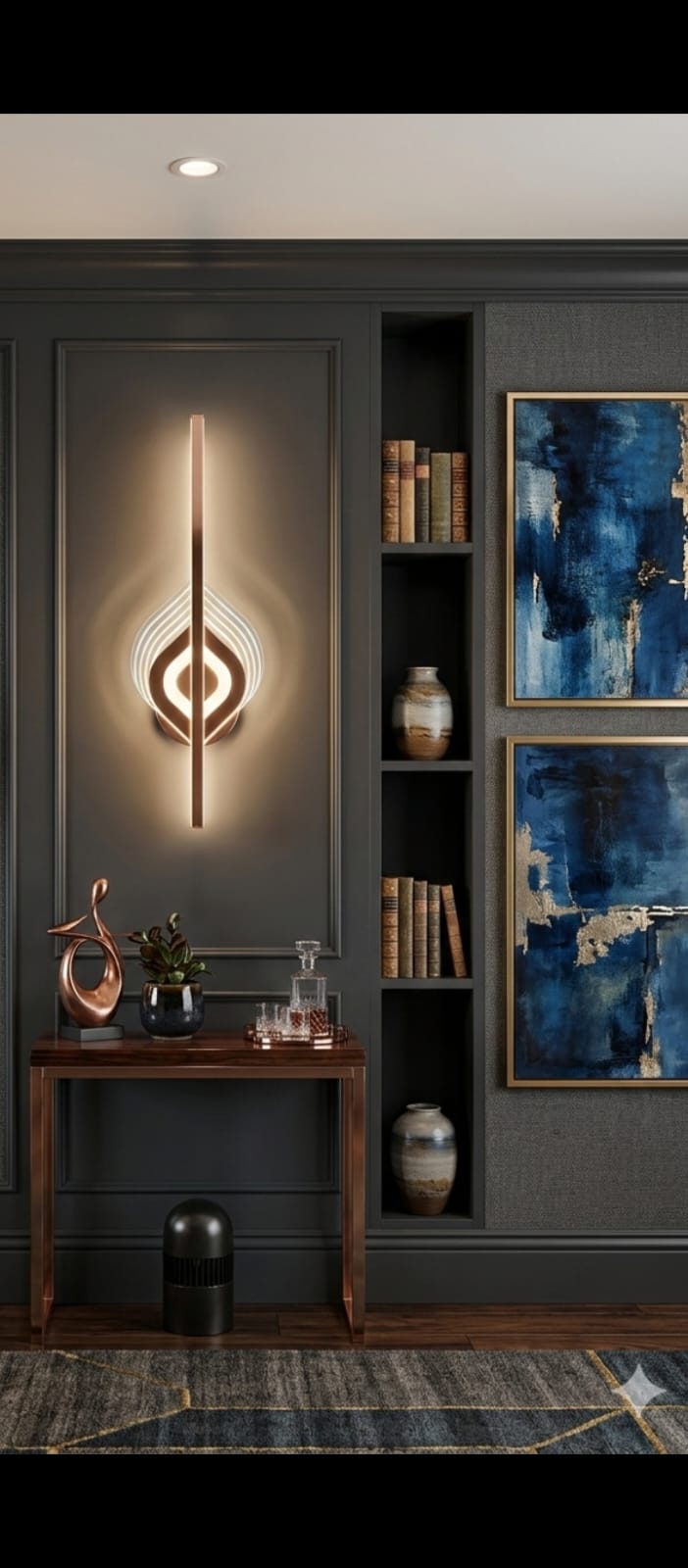 Rosegold Aura Wall Light 3c (2 feet height) - Image 2