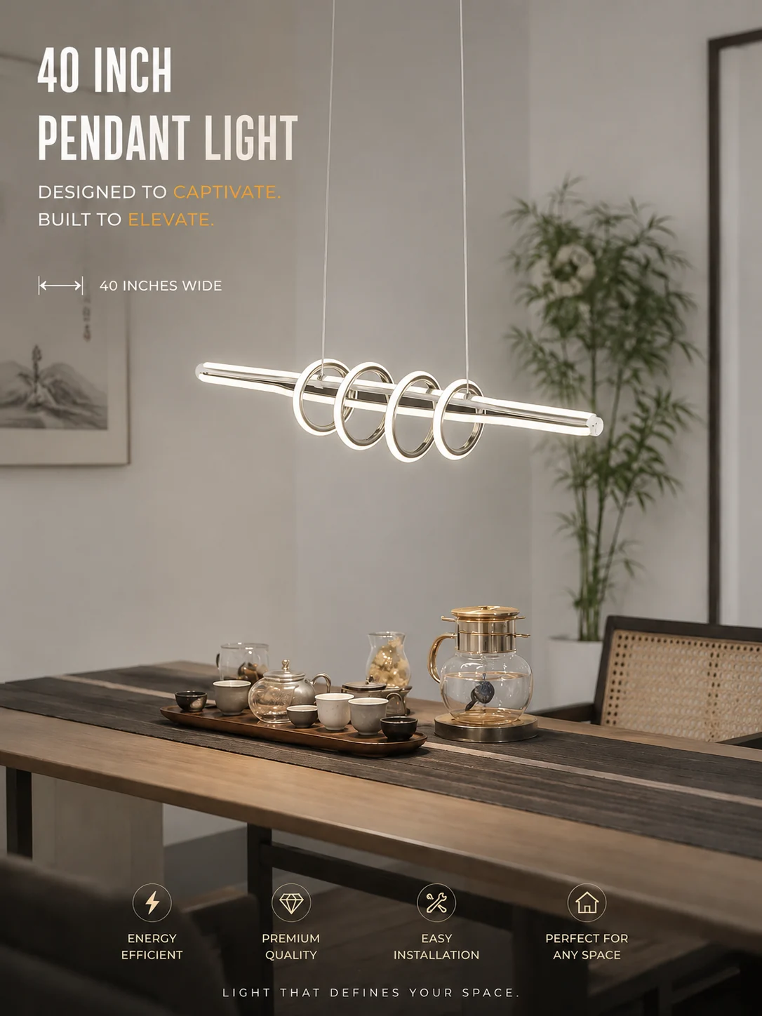 Spiral Beam Hanging Light 3c