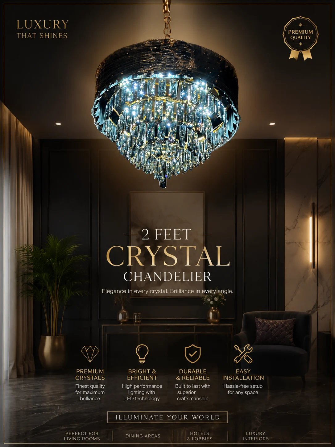 Black Royale Chandelier 3c