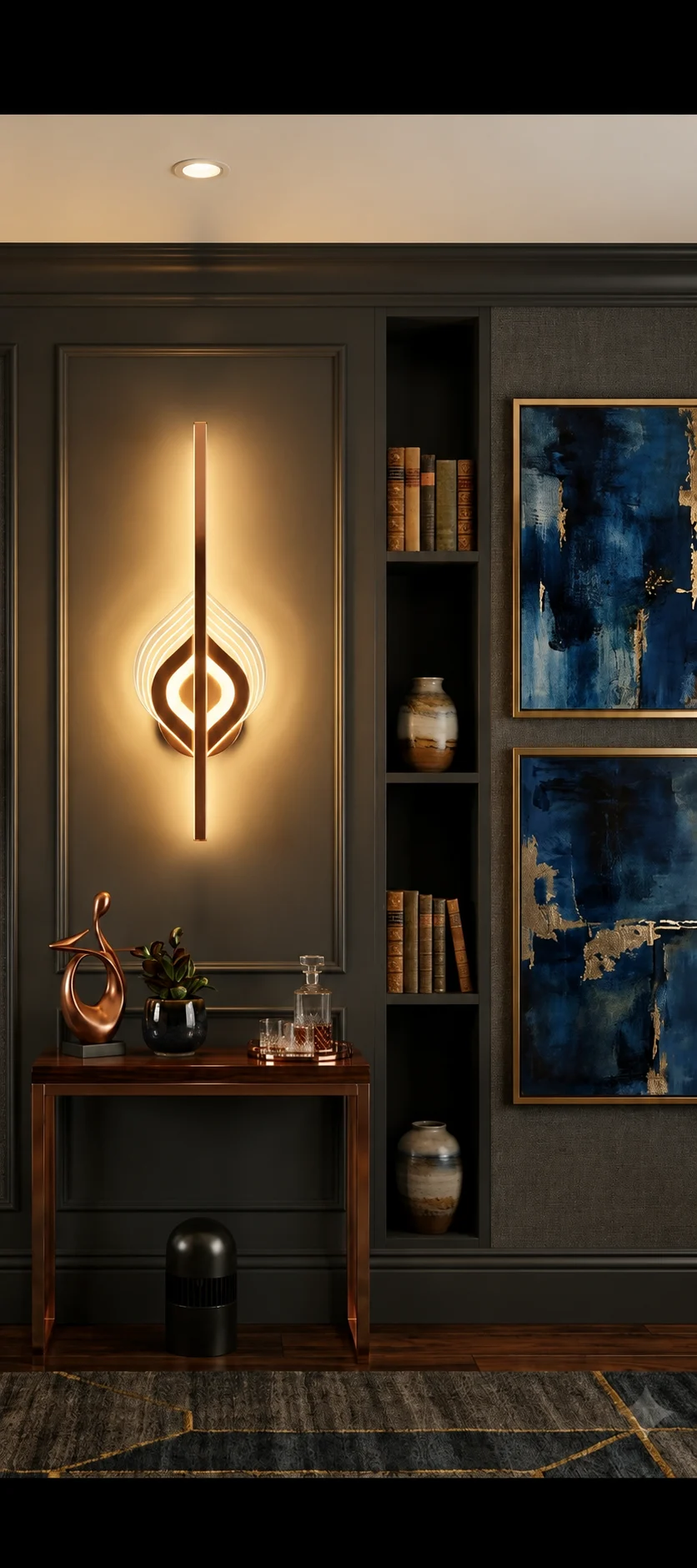 Rosegold Aura Wall Light 3c (2 feet height)
