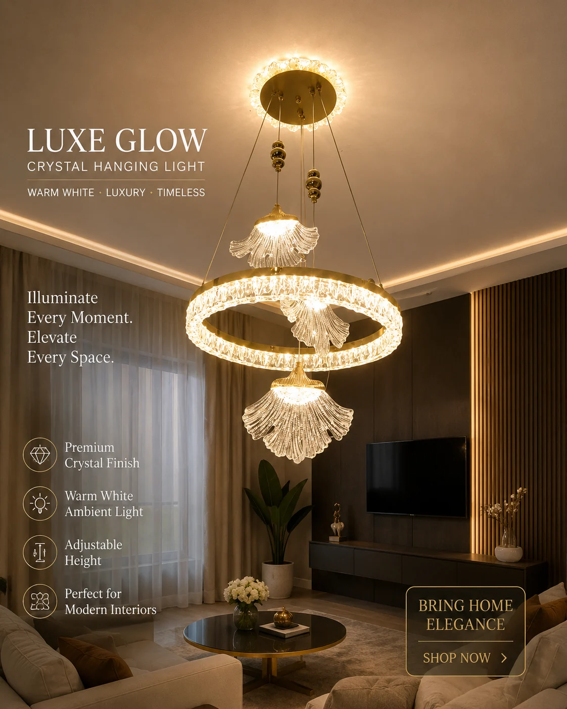 luxe glow hanging light 3c