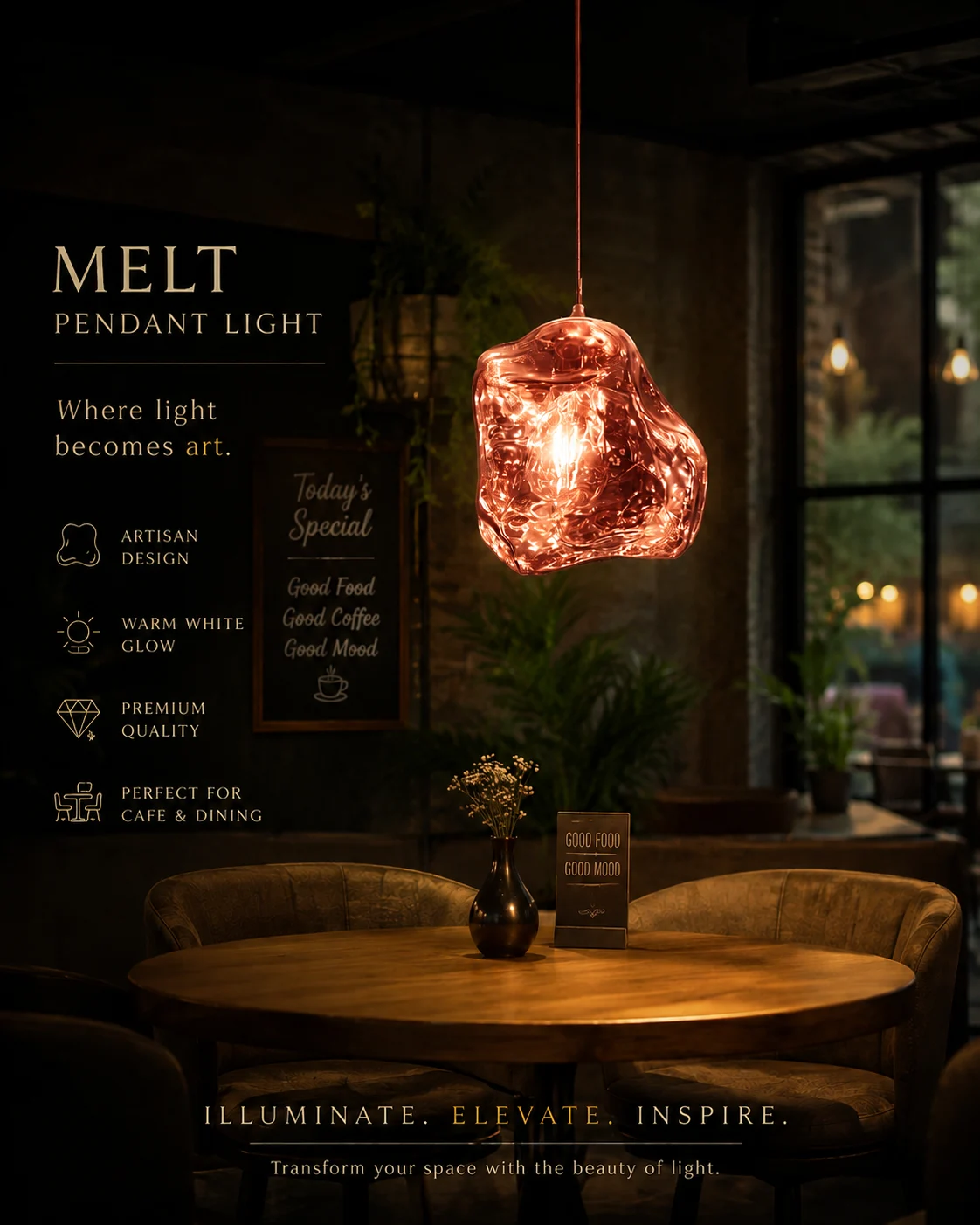 Melt Pendant Light – rosegold Edition
