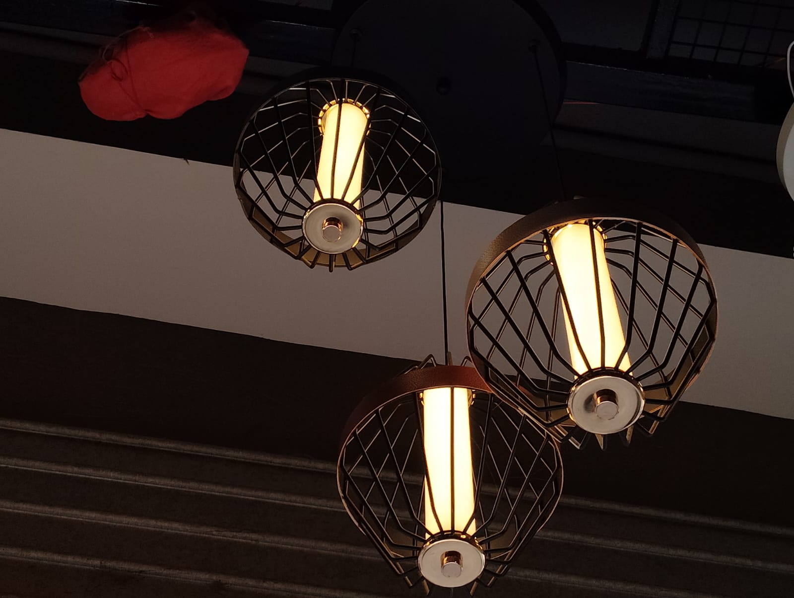 black cage hanging light (warm white) - Image 2