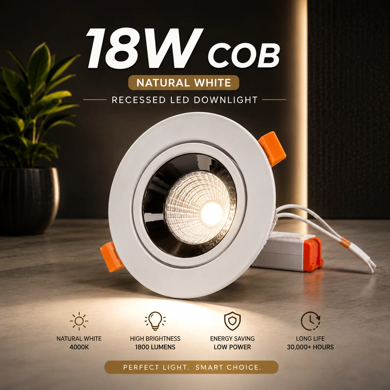 LX 18watt adjustable cob natural white