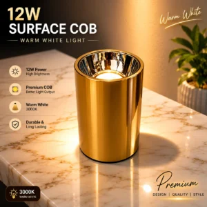LX 12watt golden surface cob warm white