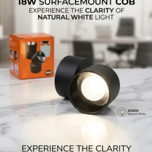 LX 18watt surfacemount cob black reflector(4k)