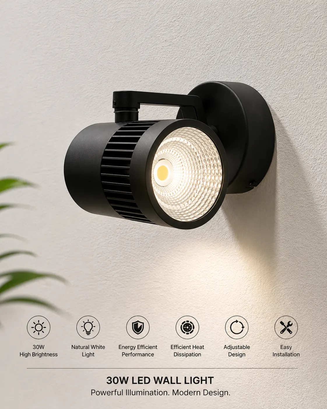 LX 30watt wall light natural white